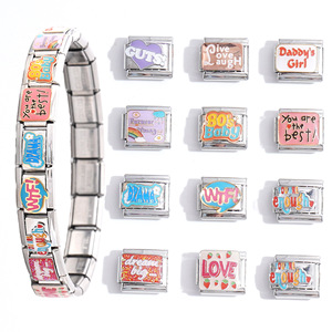 Cartoon Charm Bracelet Stainless Steel Modular Unisex Jewelry Gift With English Alphabet Design - Product Image 1