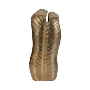 Vaso in metallo con foglie, design scultoreo, decorazione moderna per soggiorno e camera da letto - Product Image 5