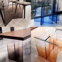 Pieds de table en acrylique personnalisés, pieds de table basse transparents, pieds de meubles en acrylique en forme de T
