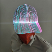 Casquette de Baseball à LED, chapeau de DJ avec lumières LED, Rechargeable par USB, Fiber optique lumineuse, casquette de sport de fête pour camionneur