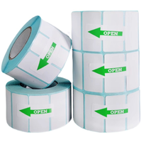 Roll Label Termal Kustom Tahan Air 58*40mm, Perekat Sendiri, Label Pengiriman, Stiker Harga Supermarket untuk Printer Termal