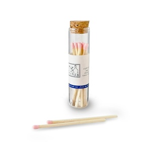 Autocollant personnalisé sur des allumettes en verre, allumettes dans des bouteilles en verre, pot en verre, bois long 	 Allumettes promotionnelles - Product Image 6