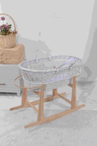 <strong>Classic</strong> Handmade Wicker Moses Basket Lightweight Breathable Baby Cradle with Reinforced Handle Portable Bassinet for Newborn - Product Image 6