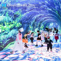 Salle de projection immersive 3D avec système de cartographie interactive, projecteur holographique pour affichage mural 360° et affichage en grotte 5D