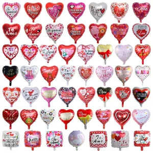 Bóng Bay Tráng Gương TE AMO Spanish I Love You 18Inch Bóng Heli Hình Trái Tim Bóng Trang Trí Sinh Nhật Đám Cưới Ngày Valentine