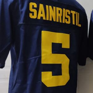 Футболка Майк Sainristil, темно-синяя, высшее качество, футболка для американского колледжа, готовая к отправке - Product Image 1