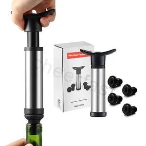 Custom Includes Vacuum Pump 4 Reusable Leak Free Valve Air Bottle Stoppers Red Wine Bottle Sealer Cool Pump Wine Vacuum Stopper