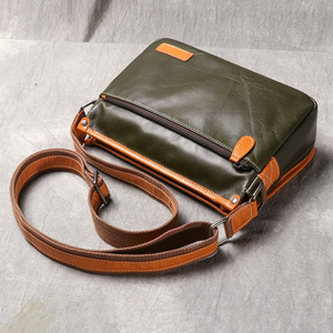 Borsa a tracolla e tracolla artigianale in vera <span class=keywords><strong>pelle</strong></span> di vacchetta borsa Messenger Casual alla moda - Product Image 3