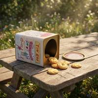 Boîte en fer blanc carrée dorée personnalisée imprimée, de qualité alimentaire, hermétique et vide, pour le stockage de biscuits, de thé, de bonbons et de café - Vente en gros
