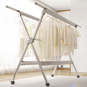 <span class=keywords><strong>Tendedero</strong></span> de ropa Estante de lavandería plegable Soporte Estación de secado de ropa <span class=keywords><strong>Tendedero</strong></span> <span class=keywords><strong>con</strong></span> <span class=keywords><strong>ruedas</strong></span> - Product Image 3