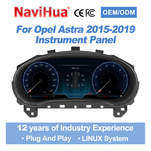 Tableau de bord numérique Navihua, écran LCD, cockpit virtuel, mise à niveau du compteur de vitesse pour Opel Astra 2015-2019, affichage du tachymètre - Product Image 1