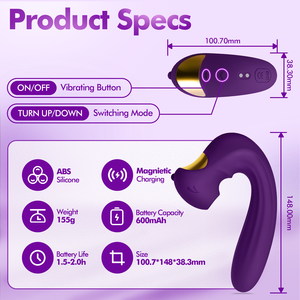 LIL MERMAID Saugvibrator für Frauen, Klitoris-Saugstimulator mit kraftvoller Vibration, USB wiederaufladbar, wasserdicht, Sexspielzeug - Product Image 3