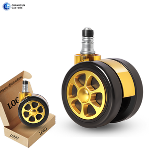 Nnoble 2,5 polegadas ouro rico zinco liga móveis Castor Adequado para tapetes Twin-Wheel Office Chair Caster Wheel - Product Image 1