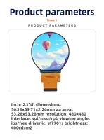 AMELIN Layar LCD TFT Melingkar 2.1 Inci Lampu Latar LED Driver ST7701S IPS Tampilan Penuh Resolusi 480X480 Antarmuka SPI Tinggi