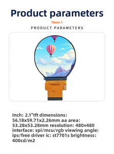 <span class=keywords><strong>AMELIN</strong></span> Pantalla LCD Circular TFT de 2.1 Pulgadas con Retroiluminación LED, Controlador ST7701S, IPS Full View, Resolución 480x480, Interfaz SPI de Alta Gama - Product Image 4