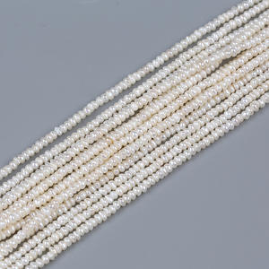 Natural 2.5-3mm Flat White Freshwater <b>Pearl</b> String <b>Loose</b> Potato Shaped Beads for DIY Jewelry Accessories - Product Image 4