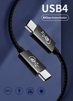 Câble USB 4 Type-C TBT4 haut de gamme, câble tressé, sortie d'affichage 8K, transfert de données 40 Gbps, charge 100 W, Thunderbolt 4 pour appareil photo