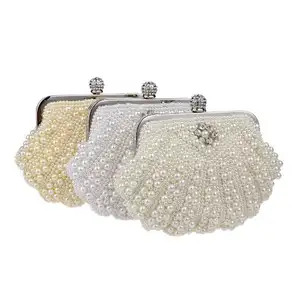 Womens Evening Bag Artificial Pearl Purse Evening Clutch Bag Wedding Purse Bridal Prom Handbag Party Bag