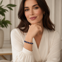 Perle de cristal RFID NFC en lapis-lazuli naturel pour bracelet et collier haut de gamme
