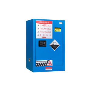 Armoire de stockage d'acide de laboratoire chimique inflammable bleue <span class=keywords><strong>couvercle</strong></span> de sécurité en acier ignifuge fermant à clef l'armoire de stockage liquide - Product Image 1
