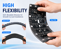 Module d'affichage LED flexible Transtech, écran incurvé intérieur P2/P2.5/P3.076, utilisation commerciale, mur vidéo 600CD, HDR10+, 4K, 1 an de garantie