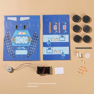 Kit de robot en bois DIY pour enfants, <span class=keywords><strong>expérience</strong></span> <span class=keywords><strong>scientifique</strong></span>, outil pédagogique STEAM, jouet technologique alimenté par énergie solaire, carte KT - Product Image 4
