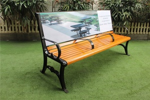 Hot <strong>Sale</strong> Outdoor <strong>Wooden</strong> City <strong>Bench</strong> with Advertisement AD Advertising <strong>Bench</strong> Outdoor - Product Image 2