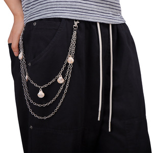 จี้เปลือกหอยธีมมหาสมุทร โซ่คล้องกางเกงโลหะหลายชั้น สไตล์พังก์ลำลองสำหรับทุกเพศ โซ่คาดเอวโลหะผสมสังกะสี - Product Image 1