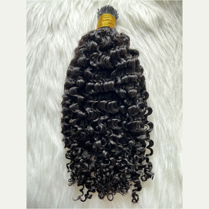 ผมต่อคนผมหยิกเป็นลอน12A ปลายเคราตินดิบของชาวมองโกล - Product Image 2