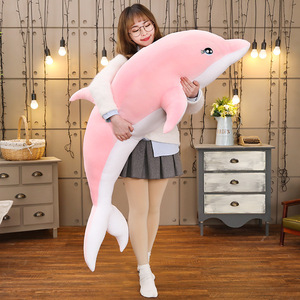 Grande Cuscino <span class=keywords><strong>a</strong></span> Forma di Delfino per Ragazze, Peluche Lungo da Abbracciare Durante il Sonno, Bambola del Mondo Marino - Product Image 6