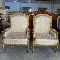 Ensemble de fauteuils classiques français Louis XIV, fauteuils de luxe antiques, canapé en bois massif, chaises de salon