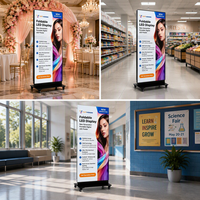 Afficheur LED d'intérieur TOPvision P2.5 P2 P1.86 P1.5, signalisation numérique sur pied mobile pour magasin de détail, entreprise en libre-service, texte SDK