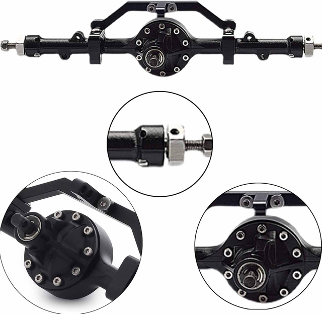 Custom  CNC Aluminum Alloy Complete Rear Axle for 1/10 RC Crawler