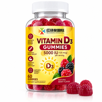 Gummies de Vitamine D3, Gummies de Vitamine D, Marque Privée, Supplément Personnalisé, 5000 UI par Portion, Vente en Gros, Emballage Personnalisé