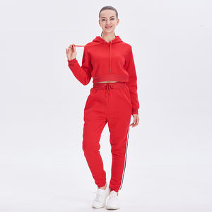 Conjunto de chándal liso para mujer, camiseta de manga larga y pantalones deportivos sueltos de dos piezas de último diseño al por mayor - Product Image 6