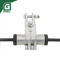 GETEKnet OEM ODM FTTH Fiber Optic Fixing Silver Metal Electrical Cable Fitting Tension Suspension Clamp 30KN ADSS Cable Indoor