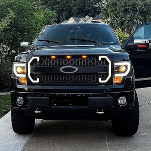 Parrillas de coche para <span class=keywords><strong>Ford</strong></span> <span class=keywords><strong>F150</strong></span> de 2009 a 2014, estilo Raptor parrilla delantera, parrilla parachoques con orificio para emblema y luces LED individuales de giro DRL - Product Image 5