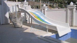 Parque Acuático de Diversión al Aire Libre, Piscina Recta con Toboganes de Fibra de Vidrio para Piscina Privada, Equipo de Juegos para Interiores - Product Image 5