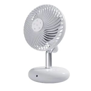 10H Timer Table Fans 5200mAh Rechargeable Oscillating LED Light Desk Fan USB Portable Airflow Fan with Remote Control