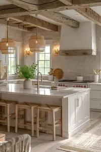 Cbmmart phong cách Mỹ quý xẻ rạn nứt cắt gỗ sồi trắng rắn đóng khung đính cườm tuôn ra Inset thiết kế tủ bếp