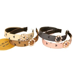 Bow <b>Headband</b> Women's Pearl Decorated Elastic Hairband Daily Use Non Slip High Crown Design Yiwu Origin Spring 2025 - Product Image 4