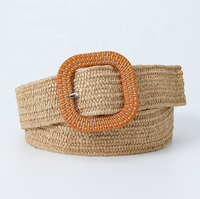 Ceinture de taille polyvalente pour femme, version coréenne, personnalisée, couleur bonbon forêt, boucle carrée, tressée en herbe