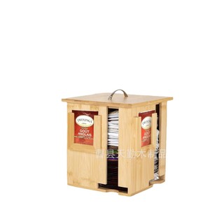 Cross-border wooden rotating <b>tea</b> storage <b>box</b>, desktop four-compartment independent <b>tea</b> bag and coffee canister, portable <b>tea</b> - Product Image 5