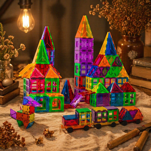 Piastrelle Magnetiche Colorate per Costruzioni e Assemblaggi per Bambini - Gioco Creativo Fai-da-Te con Magneti Colorati - Product Image 1