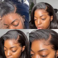 Perruque Lace Front HD sans colle de 40 pouces 13x6, cheveux humains Remy naturels vietnamiens et indiens, longs et raides, double épaisseur