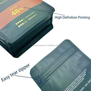 Conception personnalisée Sac à fond plat avec fermeture éclair Pochette en feuille d'argent pour le café Chocolat Bonbons Emballage Sac en feuille d'aluminium Pochette en plastique - Product Image 4