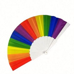EN STOCK Abanicos Plegables de Bambú LGBT Arcoíris, Abanico Pintado con Motivos Musicales y Varillas de Plástico Coloridas, Abanico del Orgullo Gay para Cumpleaños, Bodas y Fiestas - Product Image 3