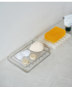 Jabonera de acero inoxidable de doble nivel moderna, desagüe de almacenamiento de baño para limpiar herramientas de <span class=keywords><strong>ducha</strong></span> y vajilla, soporte de Metal - Product Image 4
