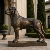 Sculpture de chien Rottweiler en bronze sur mesure pour l'extérieur, statue décorative de luxe pour entrée de villa, patio, pelouse, jardin, propriété