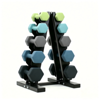 Ensemble d'haltères réglables en néoprène DW Sports Premium avec poignée confortable, support de rangement, poids à main durables et antidérapants pour la maison